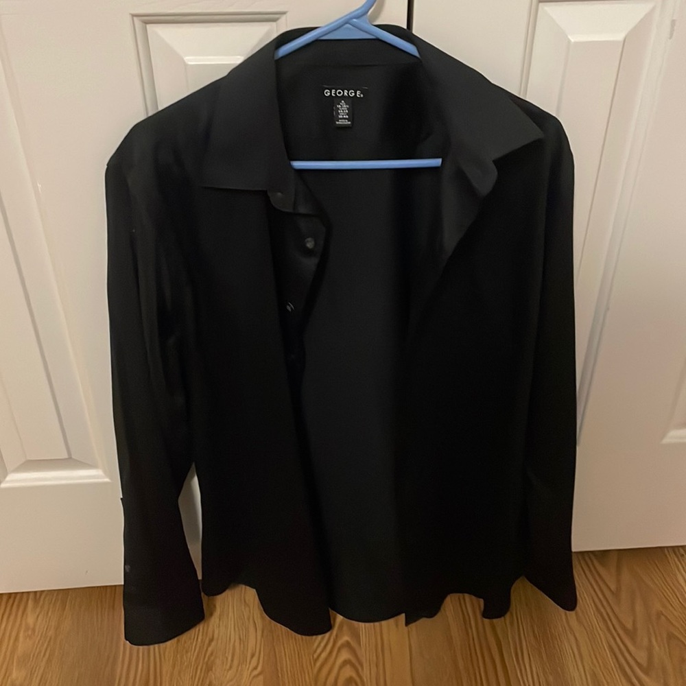 BLACK GEORGE DRESS SHIRT SIZE M